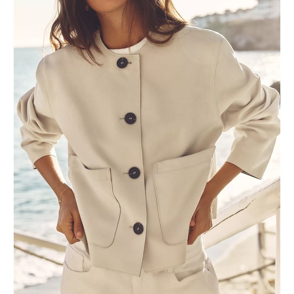 Zara faux suede button up jacket